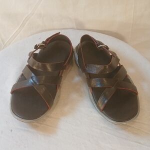 Stunning PRADA Brown Leather Strap Sandals